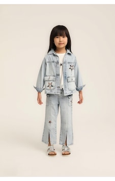 Escabel Kız Bebek Yıldızlı Boru Paça Kot Pantolon Mavi Escabel Kız Bebek Yıldızlı Boru Paça Kot Pantolon Mavi