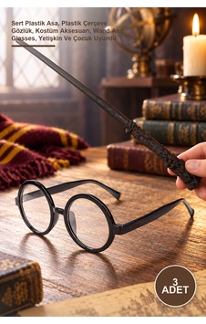 3 Adet Harry Potter Asa Ve Gözlük Sert Plastik Asa, Plastik Çerçeve Gözlük, Kostüm Aksesuarı, Wand And Glasses, Yetişkin Ve Çocuk Uyumlu 3 Adet Harry Potter Asa Ve Gözlük Sert Plastik Asa, Plastik Çerçeve Gözlük, Kostüm Aksesuarı, Wand And Glasses, Yetişkin Ve Çocuk Uyumlu