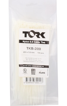 Tork TRK-710-9,0mm Beyaz 100lü Kablo Bağı