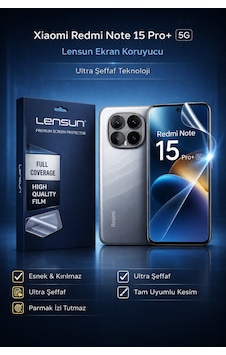 Lensun Xiaomi Redmi Note 15 Pro+ 5g Esnek Ultra Şeffaf Ekran Koruyucu Lensun Xiaomi Redmi Note 15 Pro+ 5g Esnek Ultra Şeffaf Ekran Koruyucu