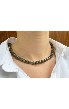 Pirit Taşı Doğaltaş Kolye 8 Mm Mavi Pirit Taşı Doğaltaş Kolye 8 Mm Mavi