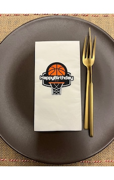 Basketbol Temalı Happy Bırthday Baskılı Sunum Peçetesi Beyaz 16 Adet Basketbol Temalı Happy Bırthday Baskılı Sunum Peçetesi Beyaz 16 Adet