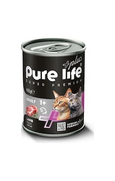 Purelife Plus Kuzu Etli Yetişkin Kedi Konserve Mama 400gr Purelife Plus Kuzu Etli Yetişkin Kedi Konserve Mama 400gr