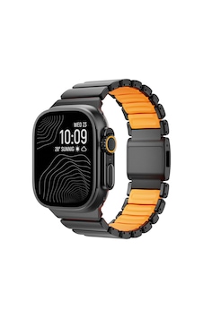 Watch Ultra 49mm Omsy Krd-152 Titanyum Silikon Kordon - Siyah-turuncu Watch Ultra 49mm Omsy Krd-152 Titanyum Silikon Kordon - Siyah-turuncu