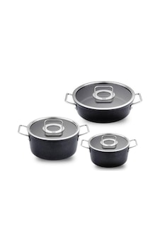 Fissler 6 Parça Adamant Tencere Seti Cam Kapak Fs15612503000 siyah Fissler 6 Parça Adamant Tencere Seti Cam Kapak Fs15612503000 siyah