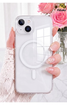 Fibaks iPhone 13/14/15 Uyumlu Kılıf Magsafe Wireless Kablosuz Şarj Destekli Sert Şeffaf Darbe Emici Kap Fibaks iPhone 13/14/15 Uyumlu Kılıf Magsafe Wireless Kablosuz Şarj Destekli Sert Şeffaf Darbe Emici Kap