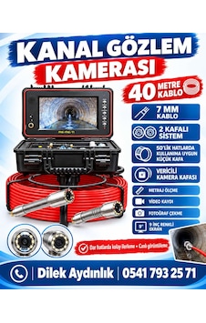 40 Metre 7 Mm 2 Kafa Vericili + Vericisiz Kanal Gözlem Kamerası 40 Metre 7 Mm 2 Kafa Vericili + Vericisiz Kanal Gözlem Kamerası
