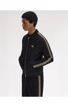 Fred Perry Erkek Şerit Detaylı Fermuarlı Spor Ceket Siyah Fred Perry Erkek Şerit Detaylı Fermuarlı Spor Ceket Siyah