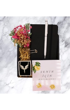 Hediye Kutusu - Defter & Kalem & Kolye Hediye Kutusu - Defter & Kalem & Kolye