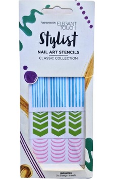Elegant Touch Stylist Nail Art Şablon Seti Classic Collection 3 Adet Renkli Tırnak Bant Süsü Elegant Touch Stylist Nail Art Şablon Seti Classic Collection 3 Adet Renkli Tırnak Bant Süsü