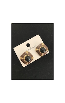Linalya Jewelry Kare Küpe Kahverengi - Model 234 Linalya Jewelry Kare Küpe Kahverengi - Model 234