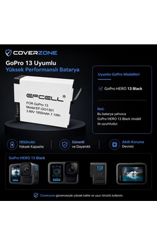 Gopro Hero13 Black İle Uyumlu 1850mah Yüksek Kapasiteli Aksiyon Kamera Bataryası 3.89v 7.1wh Yedek Pil Uzun Süreli Çekim Destekli Ef-go1301 Kamera Pili Go1301 Belirtilmemibelirtilmemişş Gopro Hero13 Black İle Uyumlu 1850mah Yüksek Kapasiteli Aksiyon Kamera Bataryası 3.89v 7.1wh Yedek Pil Uzun Süreli Çekim Destekli Ef-go1301 Kamera Pili Go1301 Belirtilmemibelirtilmemişş