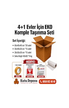 4+1 Evler İçin Eko Komple Taşınma Seti 1 Adet 4+1 Evler İçin Eko Komple Taşınma Seti 1 Adet