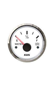 KUS Su Göstergesi Beyaz 0–190 Ohm 12/24V 52 MM KUS Su Göstergesi Beyaz 0–190 Ohm 12/24V 52 MM