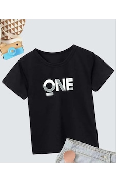 Barlashive Erkek Çocuk Baskılı T-shirt - Siyah Çok Renkli