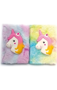 Kabartmalı Unicorn Tasarımlı Peluş Hatıra Defteri Kabartmalı Unicorn Tasarımlı Peluş Hatıra Defteri