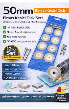 Senbang 50 Mm Elmas Kesici Disk Seti Matkap & Dremel Uyumlu Cam Seramik Mermer Metal Kesme 10 Lu Set Senbang 50 Mm Elmas Kesici Disk Seti Matkap & Dremel Uyumlu Cam Seramik Mermer Metal Kesme 10 Lu Set
