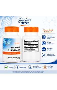 Doctor's Best Stabilized R-lipoic Acid Antioxidant & Energy Metabolism Support 200 Mg 60 Veggie Caps Doctor's Best Stabilized R-lipoic Acid Antioxidant & Energy Metabolism Support 200 Mg 60 Veggie Caps