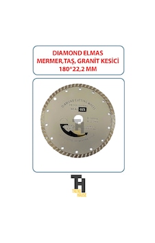 Dıamond Elmas Mermer, Taş, Granit Kesici, Ağız 180 Mm X 22,2 Mm Spiral