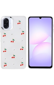 Samsung Uyumlu Galaxy A07 Kılıf Airbag Tasarımlı Simli Şeffaf Zore Kutup Kapak - Kiraz Kiraz Samsung Uyumlu Galaxy A07 Kılıf Airbag Tasarımlı Simli Şeffaf Zore Kutup Kapak - Kiraz Kiraz