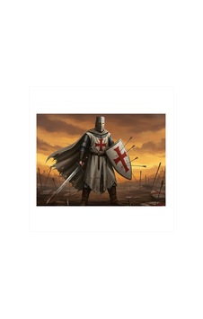 Güneş Batarken Haçlı Şövalyesi Tasarım Ahşap Tablo Güneş Batarken Haçlı Şövalyesi Tasarım Ahşap Tablo