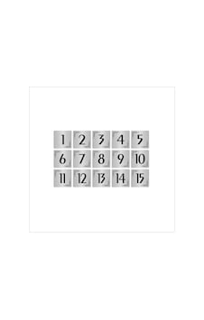Metal Kapı Masa Dolap Numarası Levha 10x10cm Gümüş Renk 15 Adet 1 15