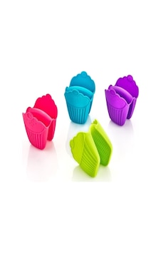 Roseroi 2 Adet Cupcake Şekilli Lüx Renkli Fırın Eldiveni - Asorti Renk Çok Renkli