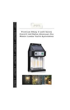 Premium Dikey 3 Ledli Güneş Enerjili Led Bahçe Aksesuarı Dış Mekan Lamba Yazlık Aydınlatma Çok Renkli Premium Dikey 3 Ledli Güneş Enerjili Led Bahçe Aksesuarı Dış Mekan Lamba Yazlık Aydınlatma Çok Renkli