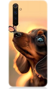 Realme 6 Pro Uyumlu Silikon Kılıf Sevimli Köpek Ve Kelebek Realme 6 Pro Uyumlu Silikon Kılıf Sevimli Köpek Ve Kelebek