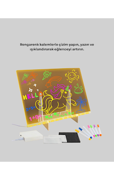 Led - 811 - Işıklı Akrilik Yazı Tahtası Renkli - Csmo-tex - Kalem Setiyle Led - 811 - Işıklı Akrilik Yazı Tahtası Renkli - Csmo-tex - Kalem Setiyle