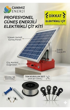 Güneş Enerjili Elektrikli Çit Mega Paketi 8-10 Dönüm 1000m Tel Full Set 25w Panel 24ah Jel Akü Güneş Enerjili Elektrikli Çit Mega Paketi 8-10 Dönüm 1000m Tel Full Set 25w Panel 24ah Jel Akü