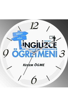 Kişiye Özel The Best Of İngilizce Öğretmeni Çap 30cm Sessiz Akar Bombeli Gerçek Cam Duvar Saati Çok Renkli