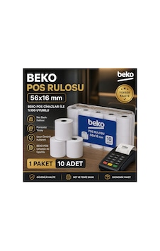 Pos Rulosu 56x16 Mm Termal Rulo 10 Adet 1 Paket X 10 Adet Pos Rulosu 56x16 Mm Termal Rulo 10 Adet 1 Paket X 10 Adet