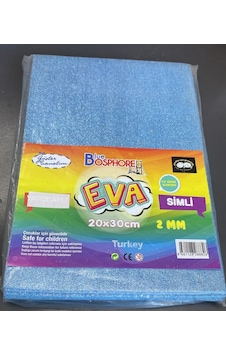 Blue Bosphore Eva Simli Yapışkanlı Köpük Levha 20x30cm 2mm 10 Renk Karışık Glitter Foam Sheet