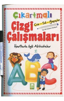 Çıkartmalı Çizgi Çalışmaları Harflerle İlgili Aktiviteler- Ema Çocuk