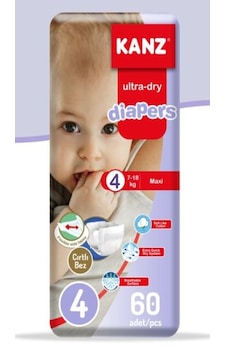 Kanz Ultra-Dry Diapers Bebek Bezi 4 Numara Maxi Mega Paket 60 Adet Kanz Ultra-Dry Diapers Bebek Bezi 4 Numara Maxi Mega Paket 60 Adet