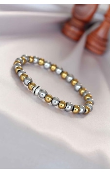 Hematit Silver Gold Renk Doğal Taş Erkek Bileklik Renkli
