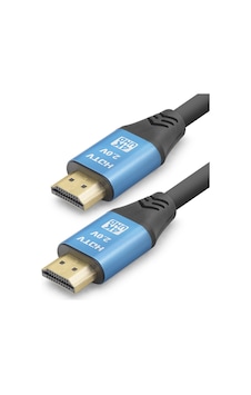 Büro Ev Ofis Cihazları İçin 5mt Siyah Mavi Hdmi 2.0 4k Uhd 19+1 Od 8.0mm Kablo