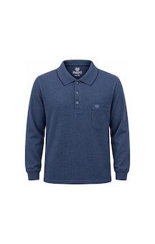 Classics Men Simenti Büyük Beden Erkek Polo Yaka Sweatshirt - 7807 Lacivert Classics Men Simenti Büyük Beden Erkek Polo Yaka Sweatshirt - 7807 Lacivert