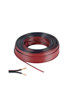2x0,75 Mm Kordon Kablo Siyah-kırmızı Bakır Yassı İkiz Hoparlör Kablosu 10 Metre
