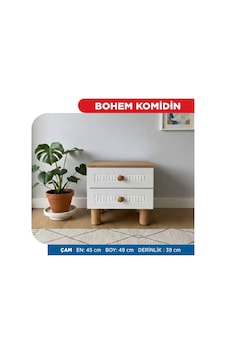 Bohem Komodin 2 Çekmeceli Çam/beyaz Beyaz Beyaz Bohem Komodin 2 Çekmeceli Çam/beyaz Beyaz Beyaz