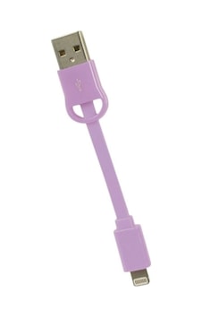 Goji Fit 8cm Apple Uyumlu iOS Lightning Şarj + Veri Kablosu Mor