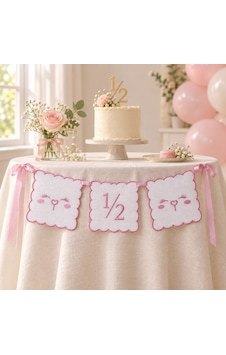 Tly Home & Baby 1/2 Yaş Nakışlı 3 Lü Doğum Günü Flaması Pembe Diğer Tly Home & Baby 1/2 Yaş Nakışlı 3 Lü Doğum Günü Flaması Pembe Diğer