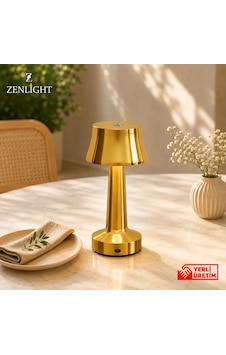 Zenlight Metal Dokunmatik Şarjlı Masa Lambası Altın Zenlight Metal Dokunmatik Şarjlı Masa Lambası Altın
