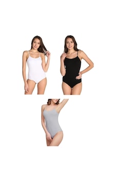 Kadın Siyah 3'lü Paket Pamuklu Ip Askılı Kancalı Body Zıbın Siyah-beyaz-gri Kadın Siyah 3'lü Paket Pamuklu Ip Askılı Kancalı Body Zıbın Siyah-beyaz-gri