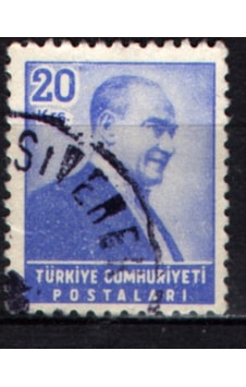 1955 Atatürk Sağa Bakan Portre 20 Kuruş Tp0549 İsfila1826  Teşhir Ürün