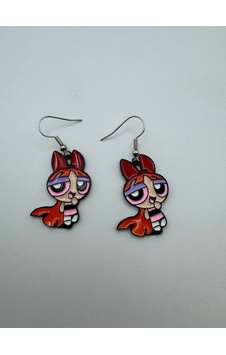 Powerpuff Girls Blossom Figürlü Küpe Sevimli Ve Eğlenceli Tasarım Çok Renkli