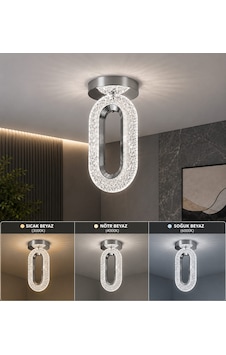 Serra Plafonyer Avize 3 Renk Led Isıklı Modern Avize Gümüş Serra Plafonyer Avize 3 Renk Led Isıklı Modern Avize Gümüş