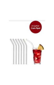 6 Adet Şeffaf Cam Pipet-eğimli Cam Pipet Renk Renk 6 Adet Şeffaf Cam Pipet-eğimli Cam Pipet Renk Renk