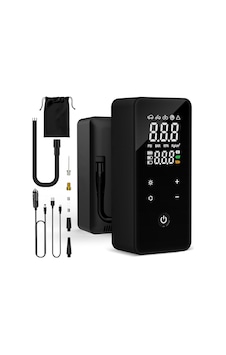 150 Psı Taşınabilir Şarjlı Hava Pompası Dijital Ekranlı, Led Işıklı, 6000 Mah Batarya, Powerbank